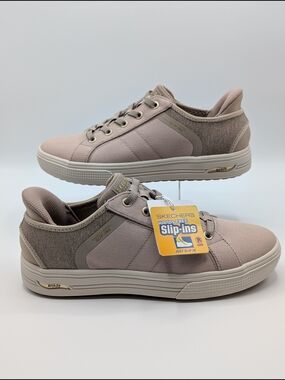 Skechers Men's 8.5 Women's 10 Taupe Slip-In Casual Sneakers Arch Fit